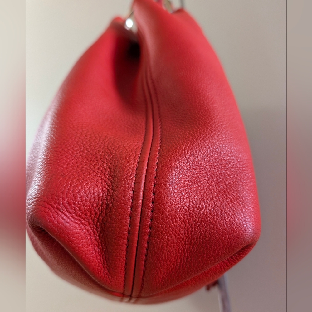 Michael Michael Kors Large Red Camden Pebbled Leather Shoulder Bag, EUC - Picture 5 of 14